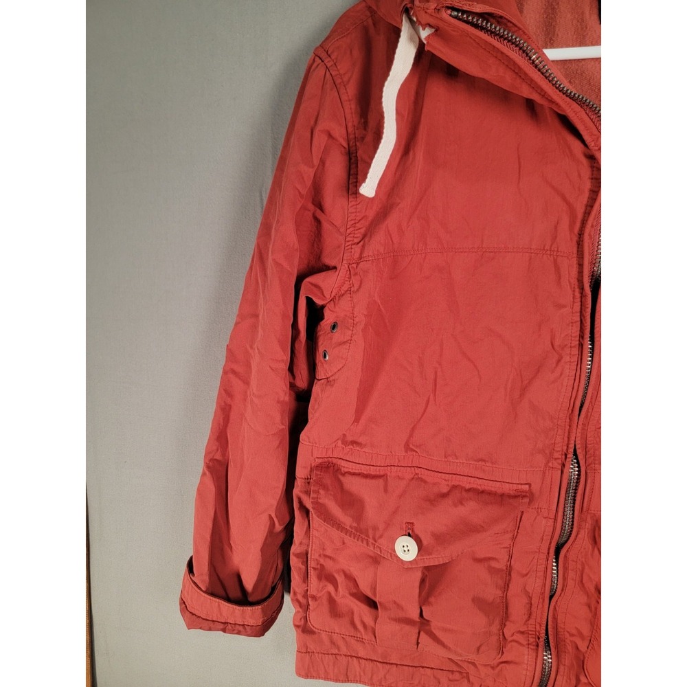 Vintage Y2K Abercrombie Fitch Utility Field Jacket Womens XS Rust Red Hooded - Picture 5 of 15